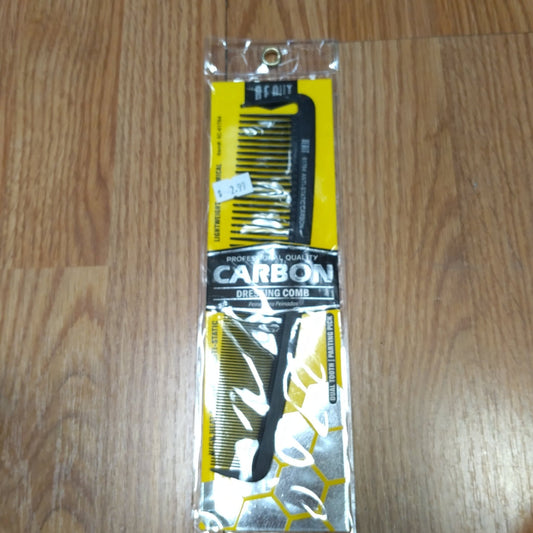 Beaut Carbon Dressing Comb - wide and fine tooth styling comb