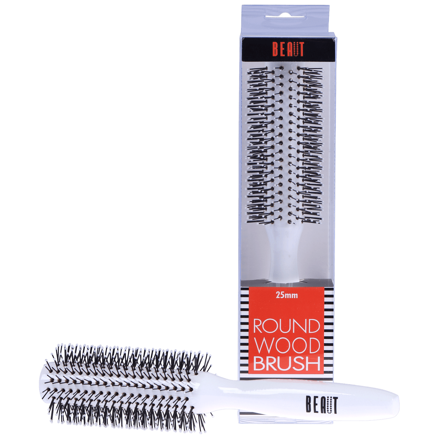 BEAUT WHITE WOOD ROUND BRUSH - VIP Extensions