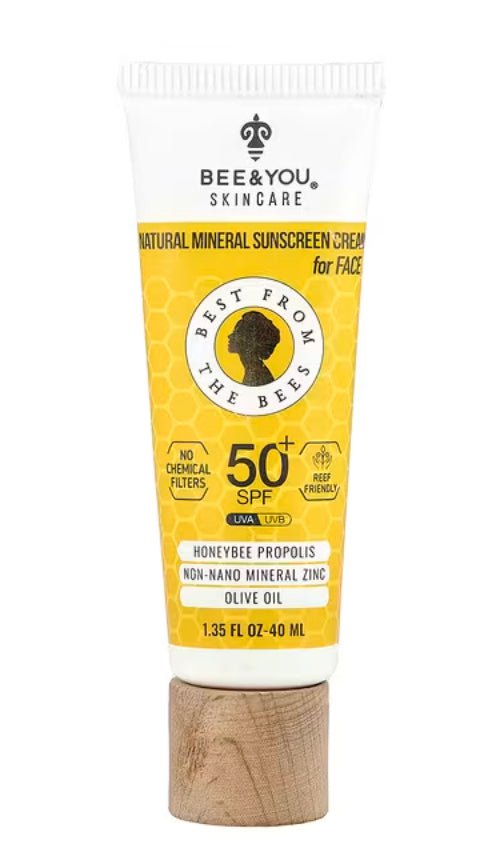 Bee and You Water Resistant and Non - Greasy 100% Natural Mineral Sunscreen spectrum SPF 30 UVA/UVB Sun Protection with Zinc Oxide & Bee Propolis ergenic (80) - VIP Extensions