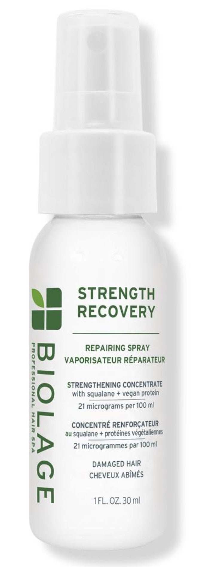 BIOLAGE Strength Recovery Leave - In Conditioner Spray | Hair Repairing Heat Protectant & Detangler | Strengthens & Prevents Damage | For Damaged & Sensitized Hair | Vegan | Cruelty - Free. 1 OZ - VIP Extensions