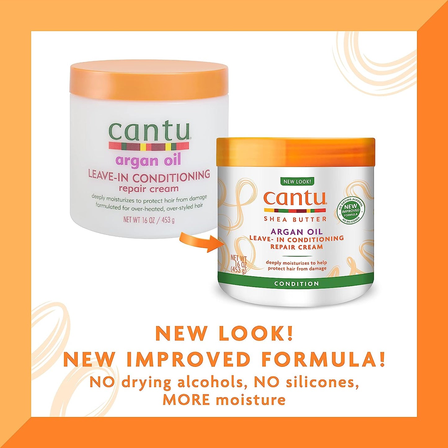 Cantu Leave - In Conditioning Repair Cream with Argan Oil, 16 oz - VIP Extensions