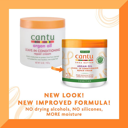 Cantu Leave - In Conditioning Repair Cream with Argan Oil, 16 oz - VIP Extensions