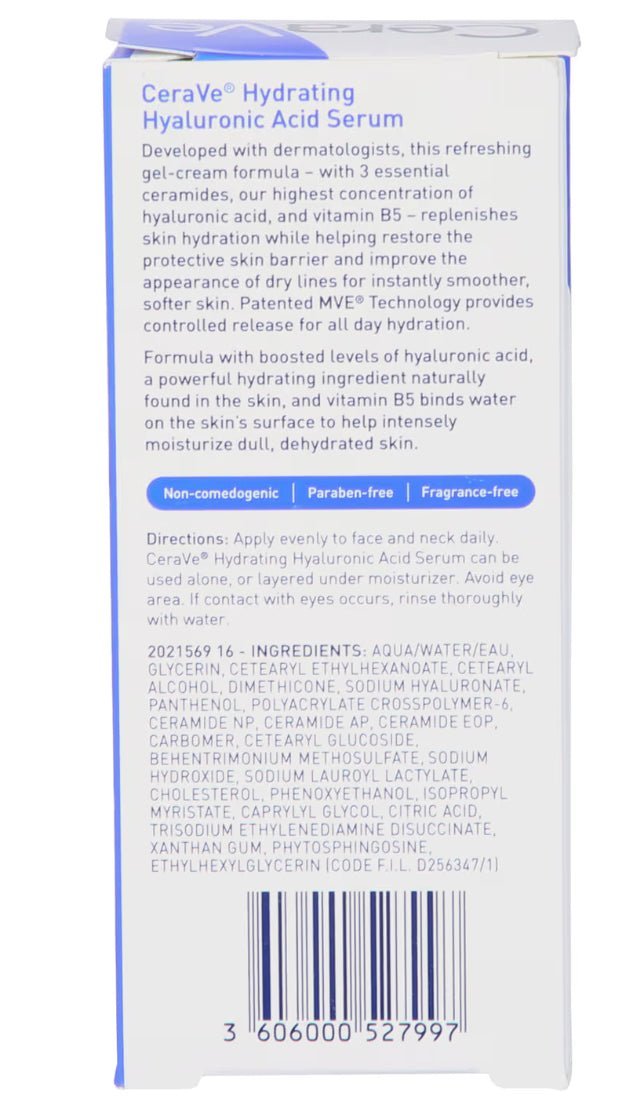 CERAVE HYDRATING HYALURONIC ACID SERUM 1 0z - VIP Extensions