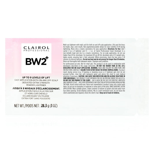 Clairol Professional BW2+ Dedusted Extra Strength Powder Lightener for Hair Highlights - VIP Extensions