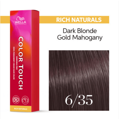 Wella Color Touch Demi-Permanent Hair Color, 2 oz - 6/35 Dark Blonde Gold Red-Violet