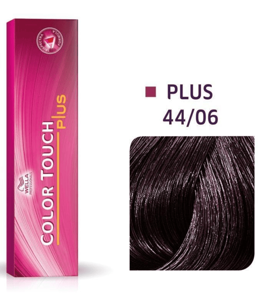 Color Touch Plus Demi - Permanent Color - 44 06 Intense Medium Brown - Natural Violet by Wella for Unisex - VIP Extensions