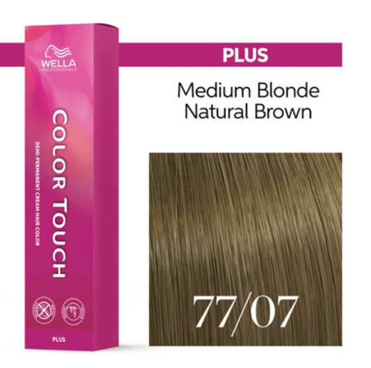 Color Touch Plus Demi - Permanent Color - 77 07 Intense Medium Blonde - Natural Brown by Wella for Unisex - VIP Extensions