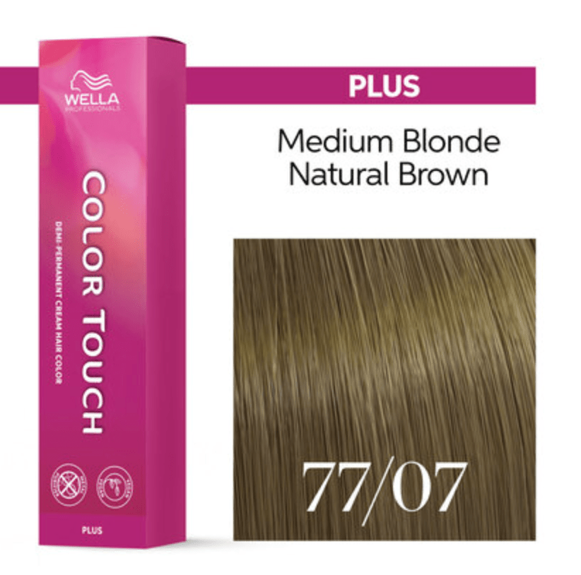 Wella Color Touch Plus Demi-Permanent Hair Color, 2 oz - 77/07 Intense Medium Blonde Natural Brown
