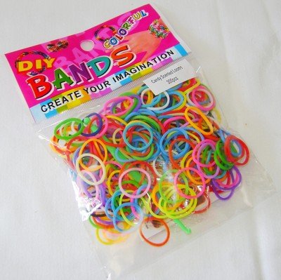 Colorful Loom Bands Latex Free Rubber Bands 300 pieces with crochet needle - VIP Extensions