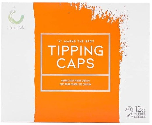 Colortrak 12 Disposable Hair Dyeing Caps with 1 Needle Kit for Tipping, Color and Highlighting, Lined Cap with Neck Protector Minimizes Color Bleeding, Pull - Out Visor Protects Face, Flap Protects Skin - VIP Extensions