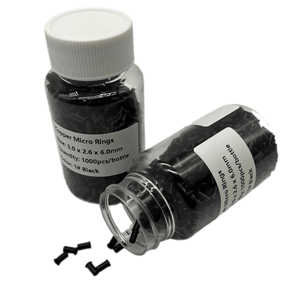 Copper Micro Rings Style "E" Size 3.0 x 2.6 x 6.0 mm 1 bottle (1000 pieces)