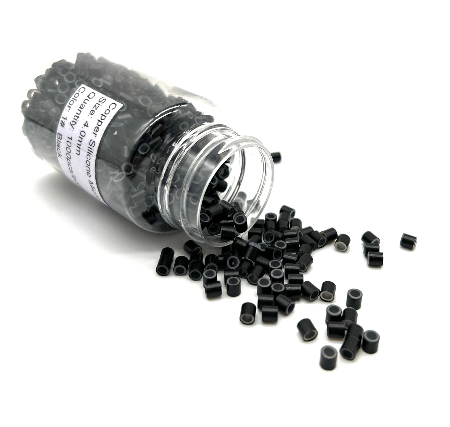 Copper Silicone Micro Ring 4.0 mm 1000 pcs Color Black and Brown - VIP Extensions