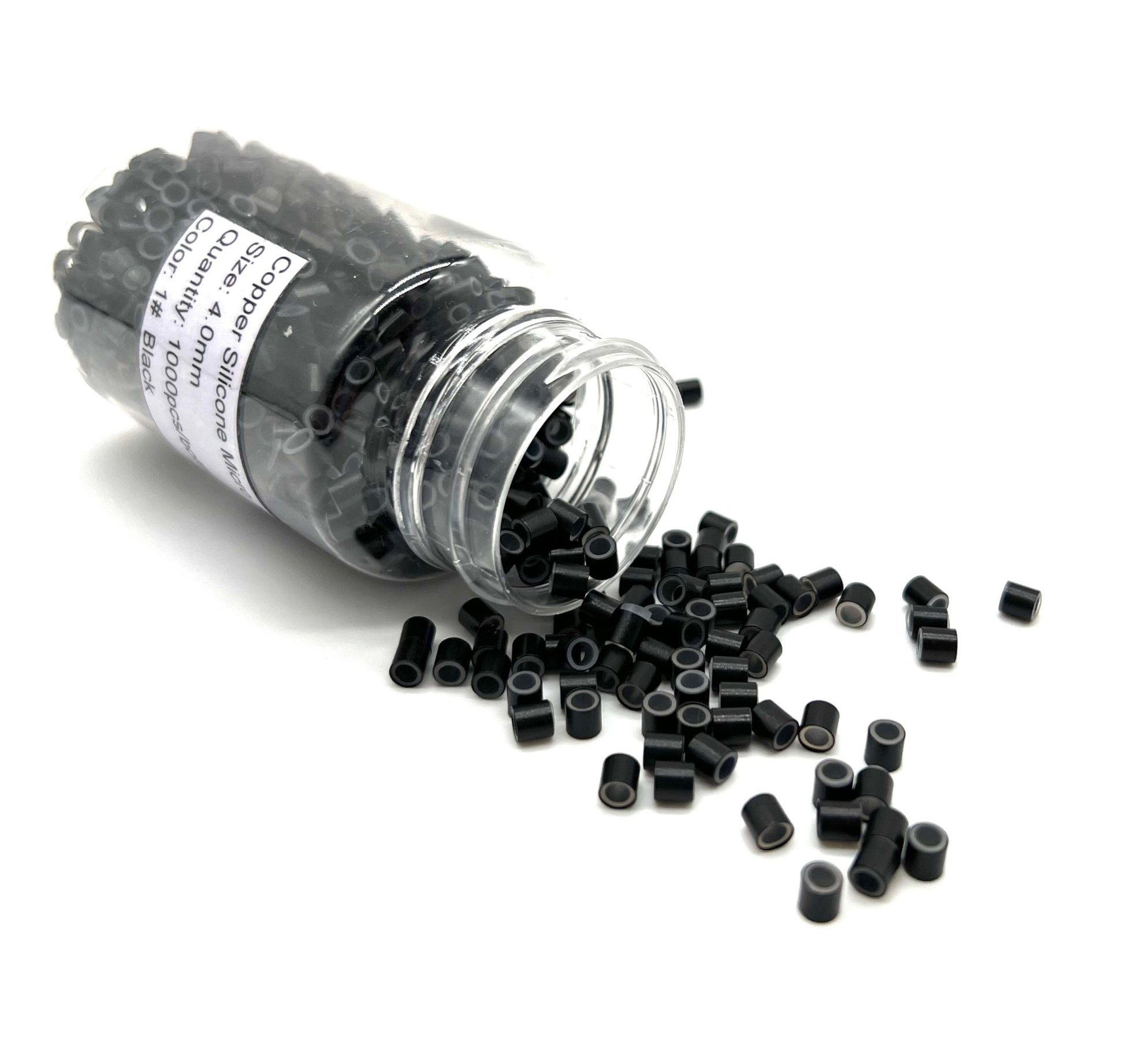 Copper Silicone Micro Ring 4.0 mm 1000 pcs Color Black and Brown - VIP Extensions