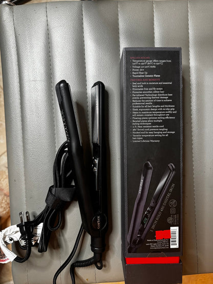Cortex Solo Digital Analog Ceramic Flat Iron, Black, 1 Inch, 24 Ounce - VIP Extensions