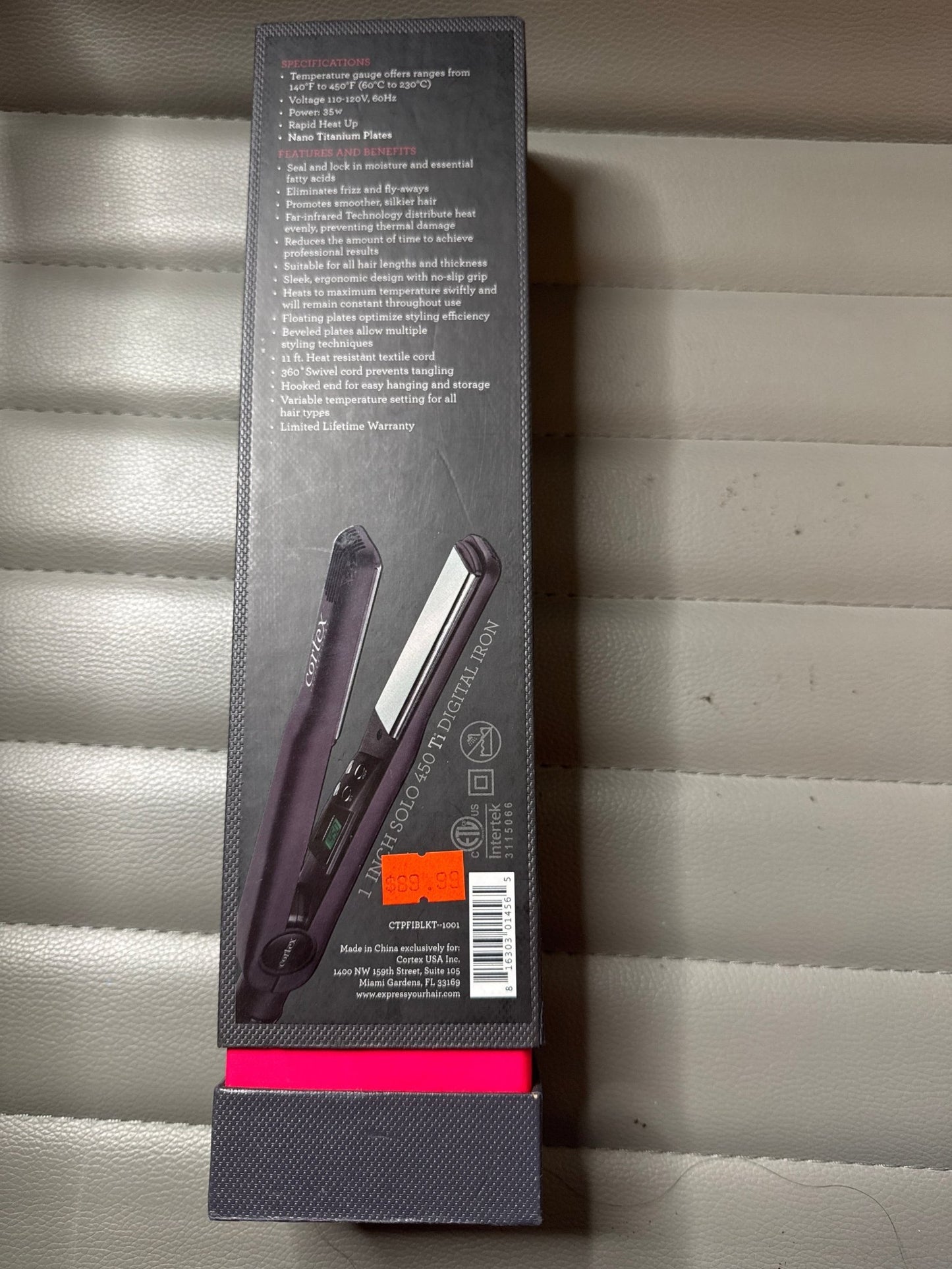 Cortex Solo Digital Analog Titanium Flat Iron, Black, 1 Inch - VIP Extensions