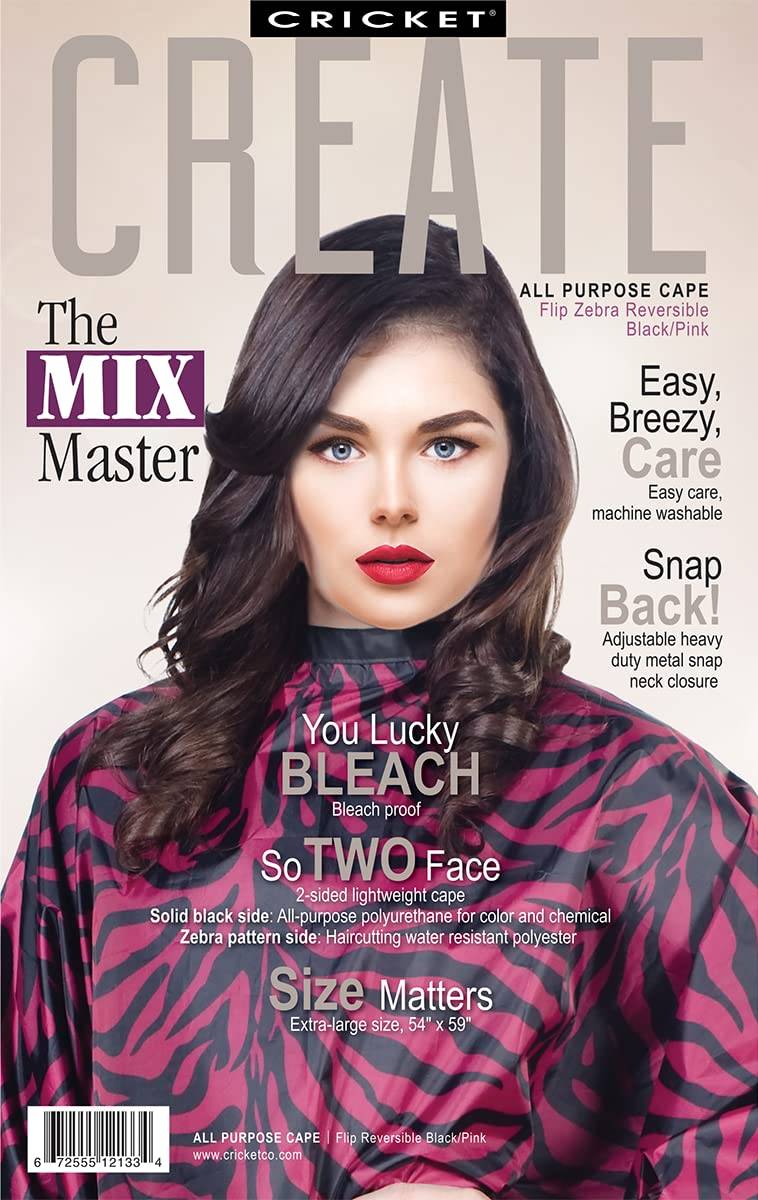 Cricket Flip Reversible Zebra All Purpose Cape for Salon Barbershop Professionals - VIP Extensions