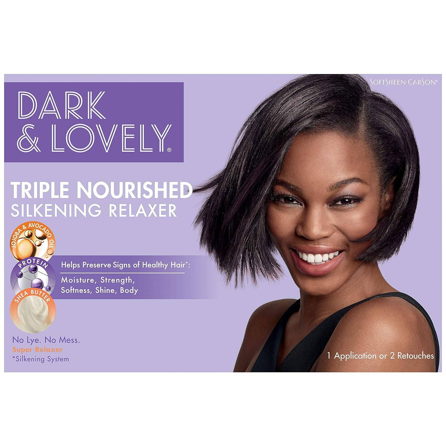 Dark and Lovely Triple Nourished Shine Enhancing, No - Lye Hair Relaxer, for All Hair Types - VIP Extensions