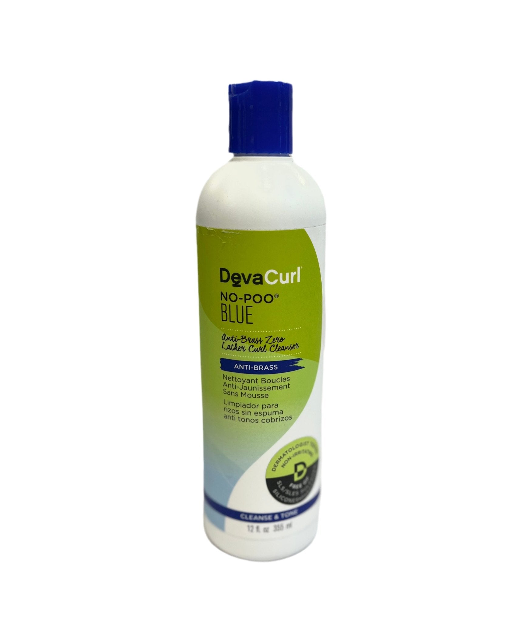 DevaCurl No - Poo Blue Anti - Brass Cleanse & Tone 12 oz - VIP Extensions