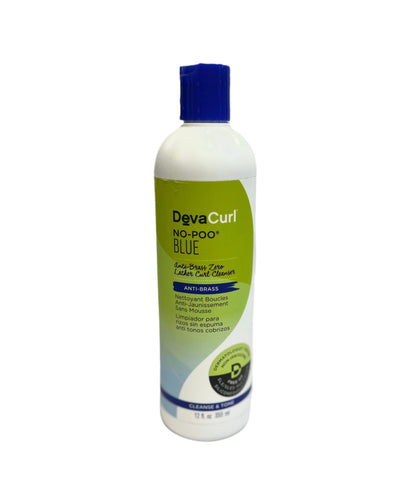 DevaCurl No - Poo Blue Anti - Brass Cleanse & Tone 12 oz - VIP Extensions