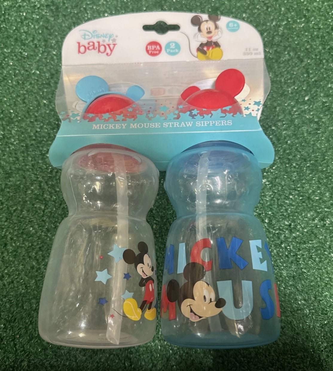 Disney Mickey Mouse Baby Boys 11 oz. Straw Sipper Cups - Aqua/Multi - VIP Extensions
