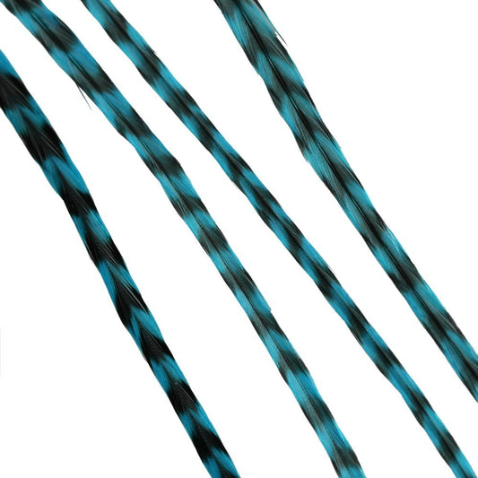 Donna Bella Hair Extension Feathers, Striped Turquoise - VIP Extensions