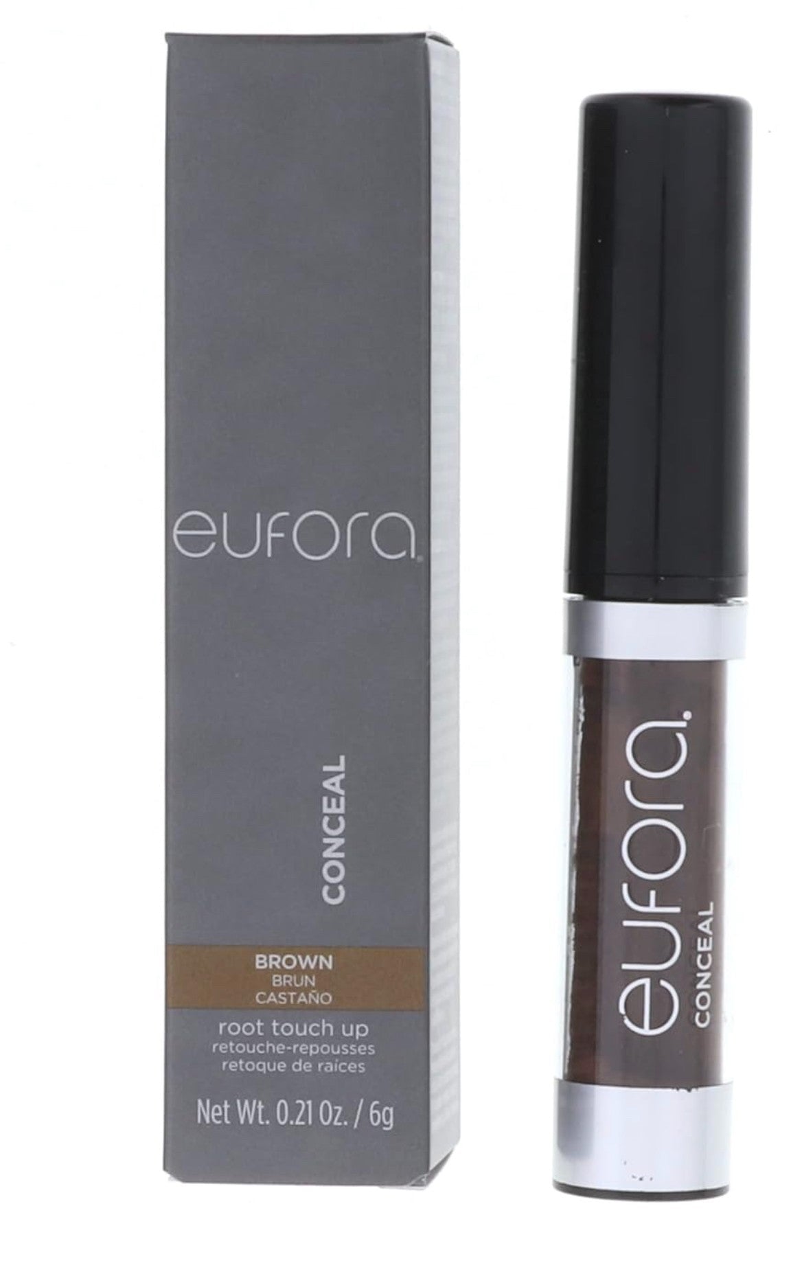 Eufora Conceal Root Touch Up Brown 0.21 oz NEW Gray Coverage Powder - VIP Extensions