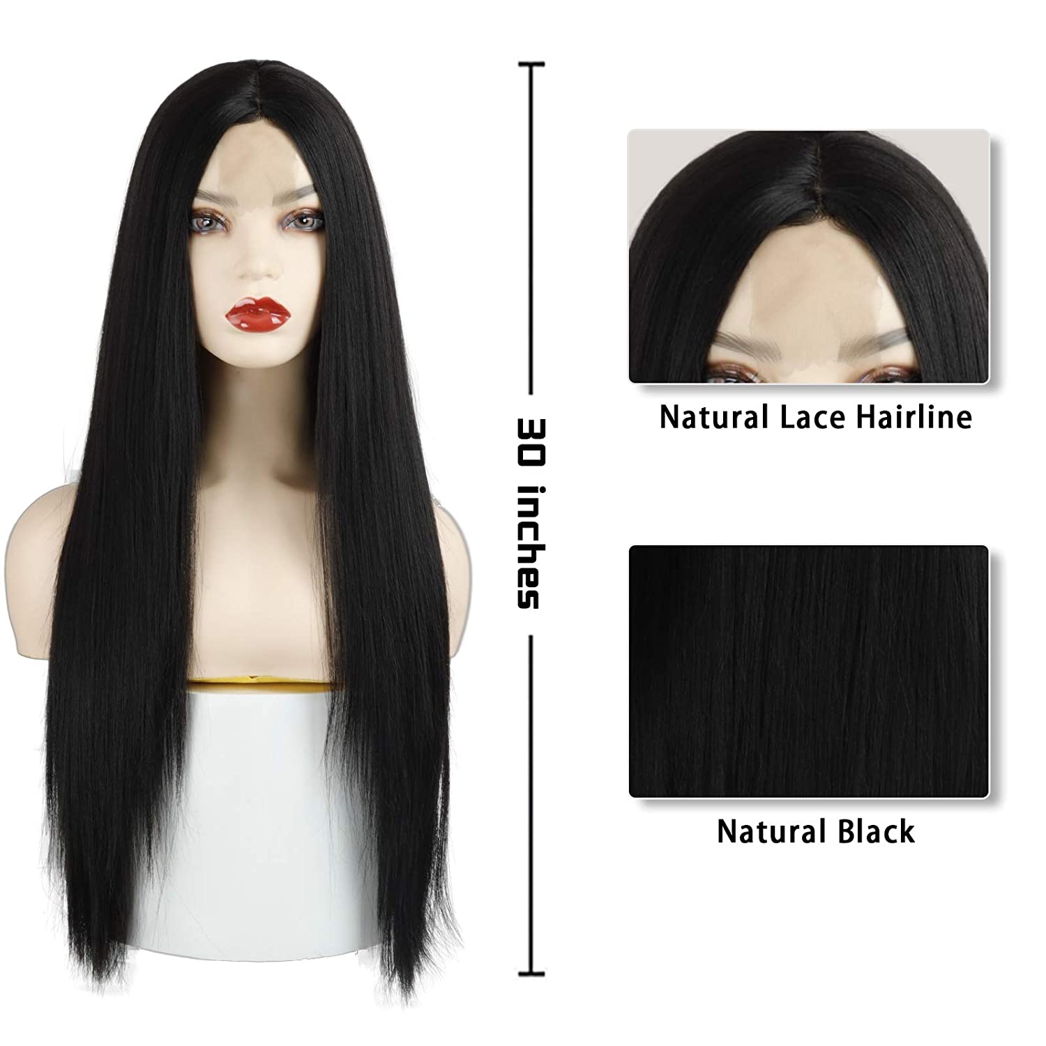 Fashion Wig with lace Straight, Heat Resistant Long Hair - VIP Extensions