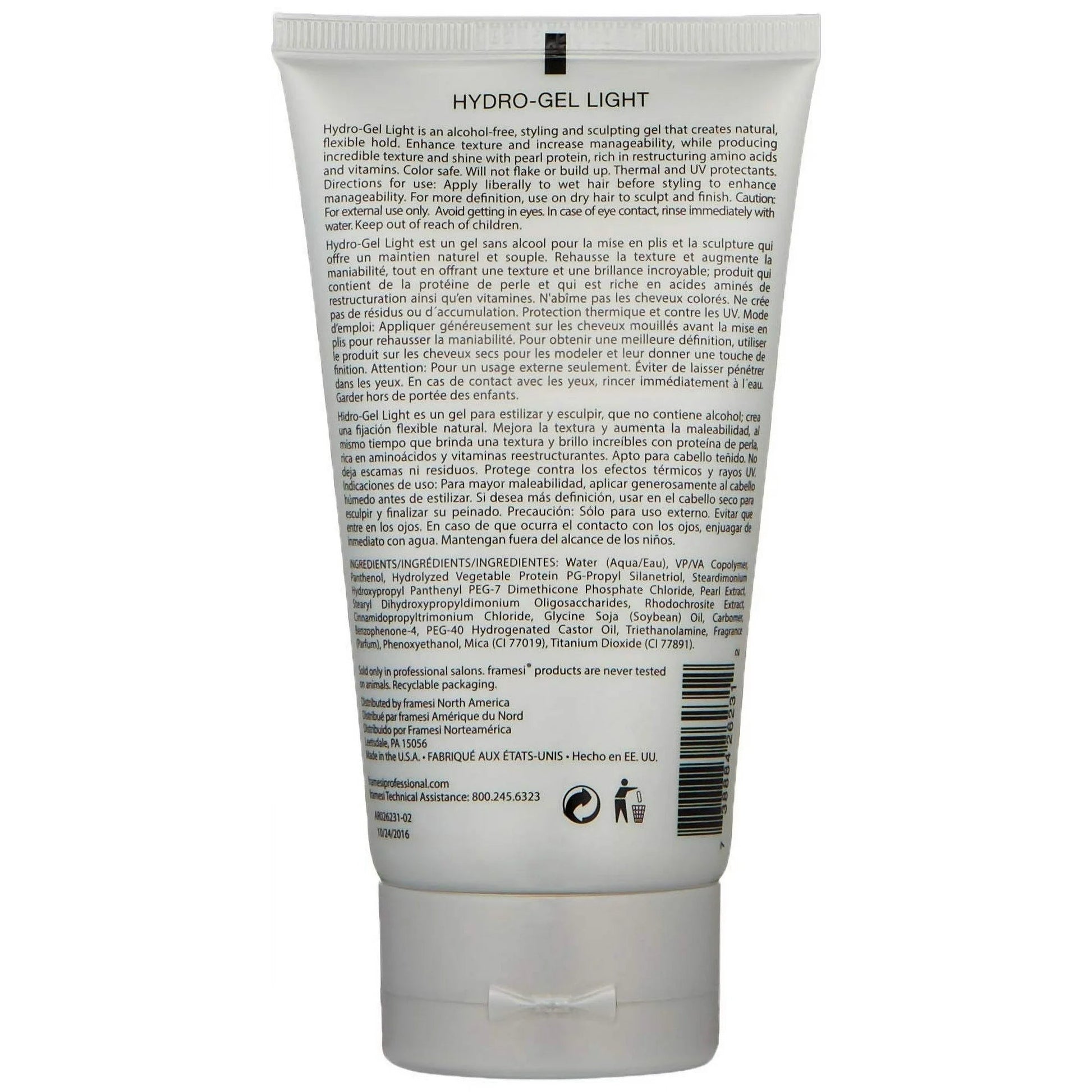 Framesi BY Pearl Hydro Gel Light, Hair Gel for Color Treated Hair,5.1 Fl Oz - VIP Extensions