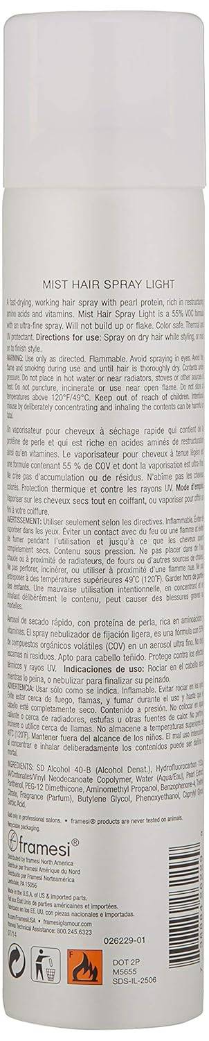 Framesi BY Pearl Mist Hair Spray, Light Hold Hair Spray for Color Treated Hair, 10 Ounce - VIP Extensions