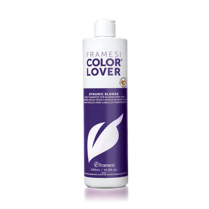 FRAMESI Color Lover Dynamic Blonde Purple Shampoo, Sulfate Free Shampoo, Color Treated Hai 16.9 Ozr - VIP Extensions