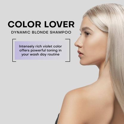 FRAMESI Color Lover Dynamic Blonde Purple Shampoo, Sulfate Free Shampoo, Color Treated Hai 16.9 Ozr - VIP Extensions