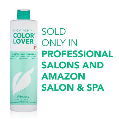Framesi Color Lover Smooth Shine Shampoo, Sulfate Free Shampoo with Quinoa and Aloe Vera, Color Treated Hair 33.8 Oz - VIP Extensions