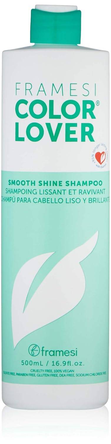 Framesi Color Lover Smooth Shine Shampoo, Sulfate Free Shampoo with Quinoa and Aloe Vera, Color Treated Hair 33.8 Oz - VIP Extensions