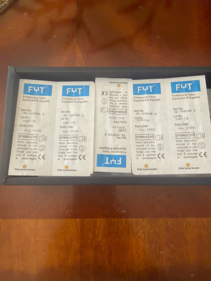 FYT Hardline SMP cartridge labels showing HL-0403R-X, lot 240118 and January 2029 expiration