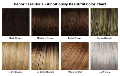 Gabor Essentials Ambitiously Beautiful wig color chart - all 8 available color swatches