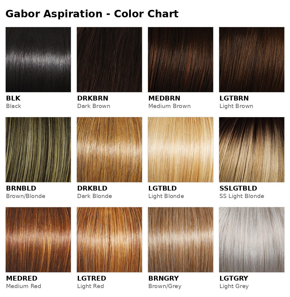 Gabor Aspiration Wig - color chart