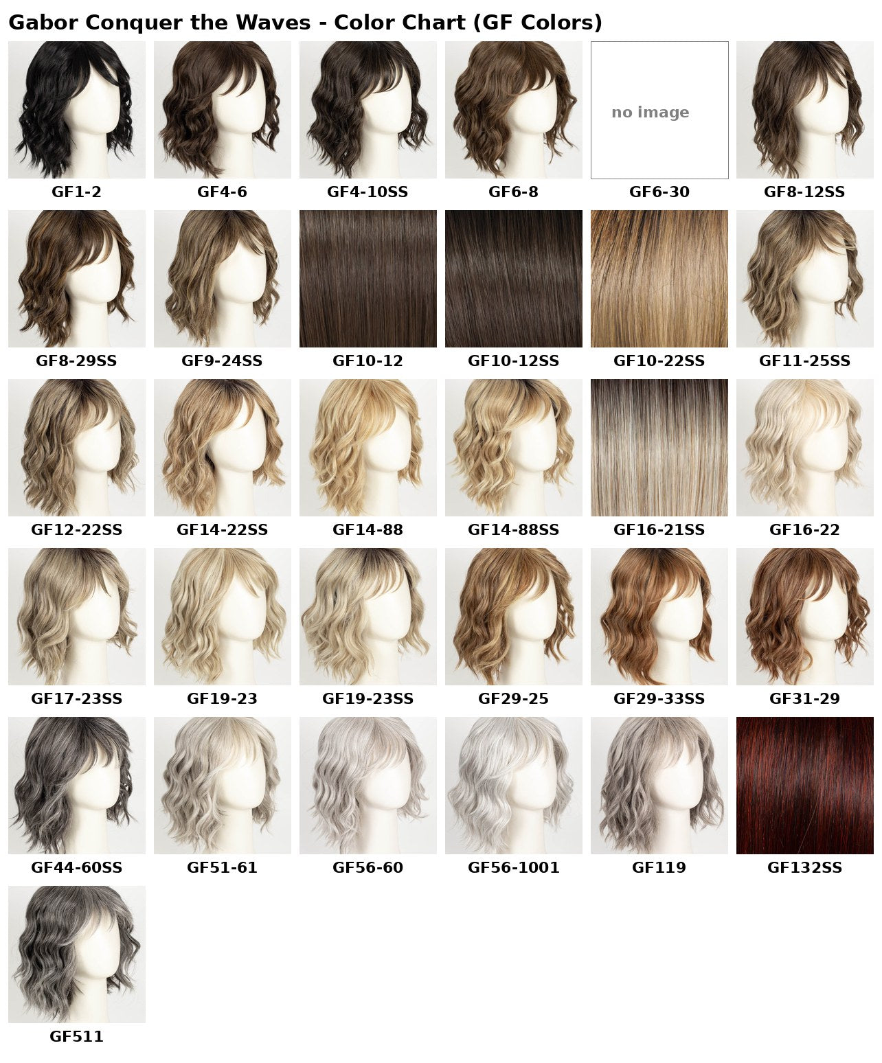 Gabor Conquer the Waves Wig - GF color chart