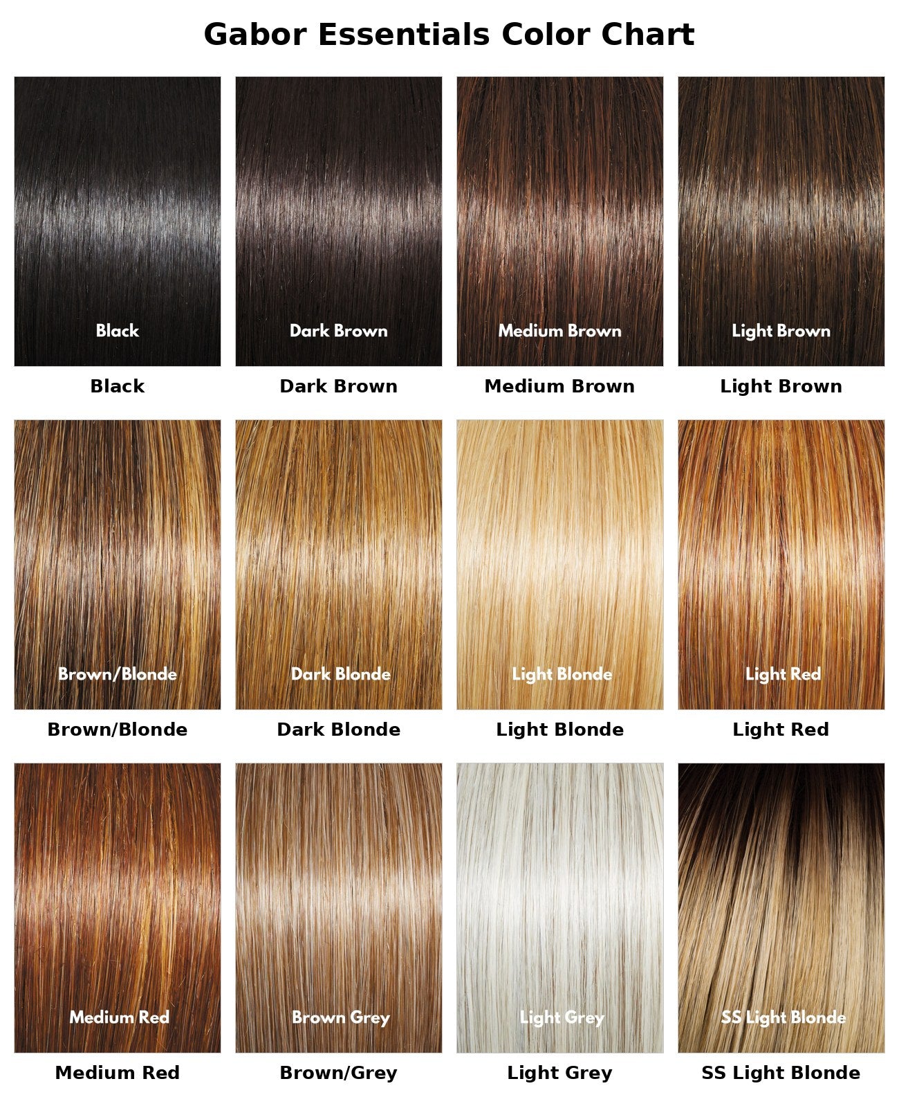 Gabor Essentials color chart