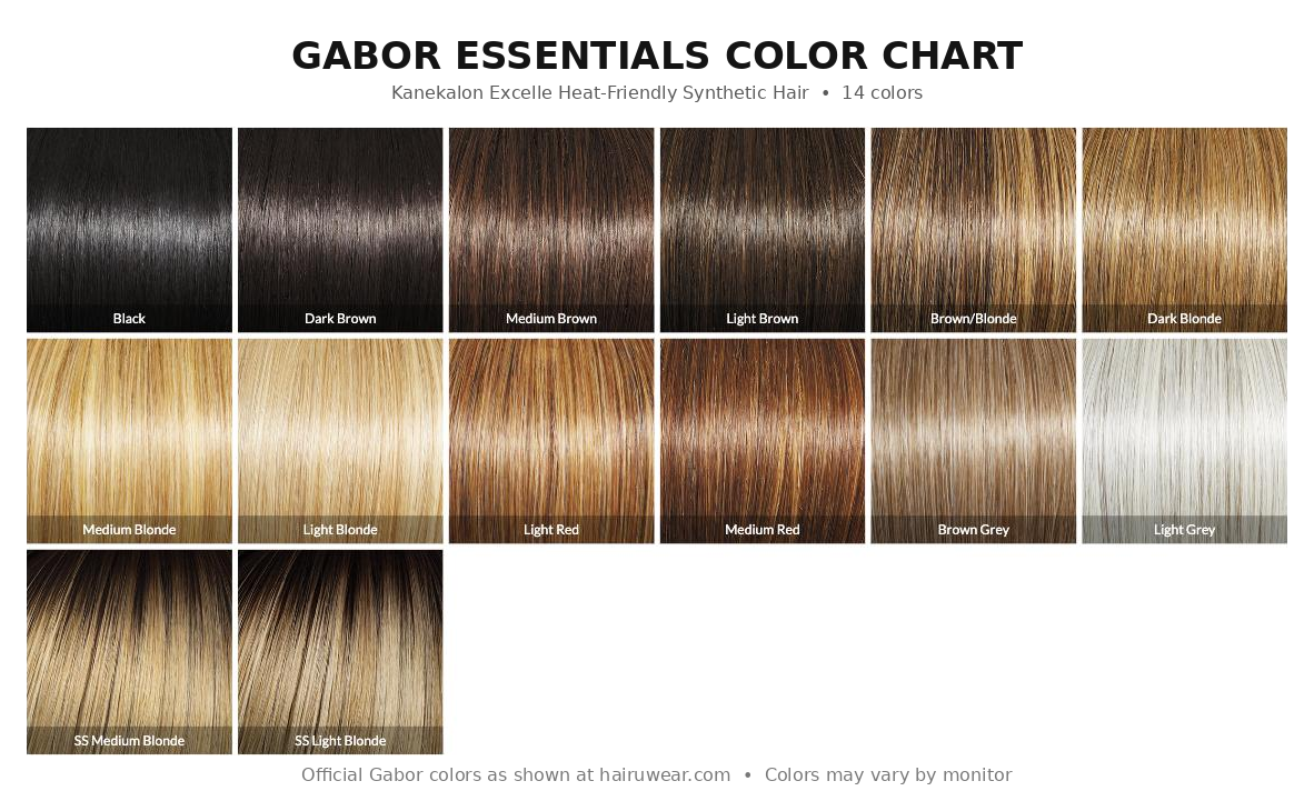 Gabor Essentials color chart