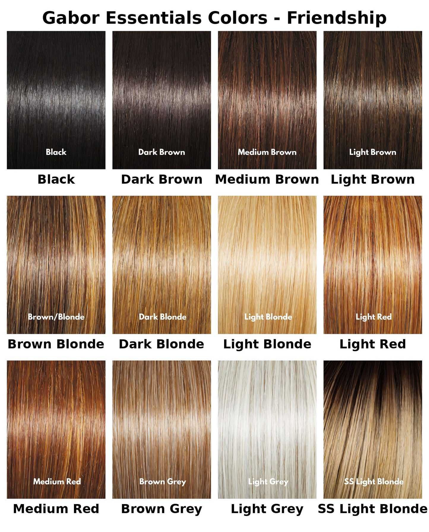 Gabor Essentials color chart - Friendship available colors
