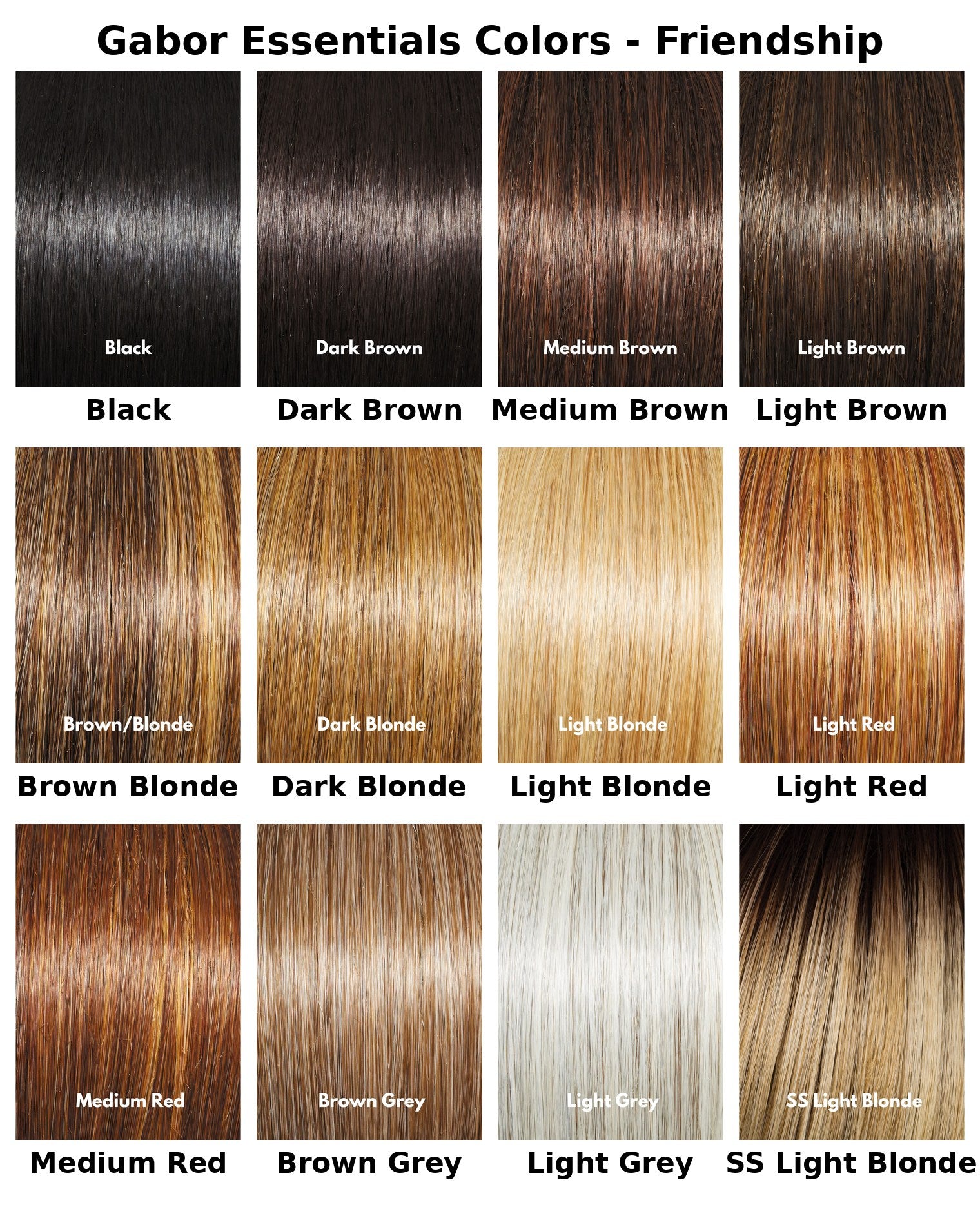 Gabor Essentials color chart - Friendship available colors