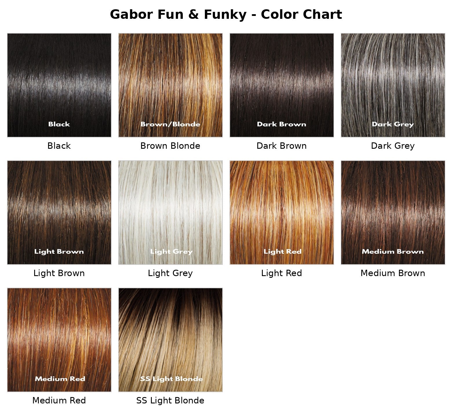 Gabor Fun & Funky Wig - color chart