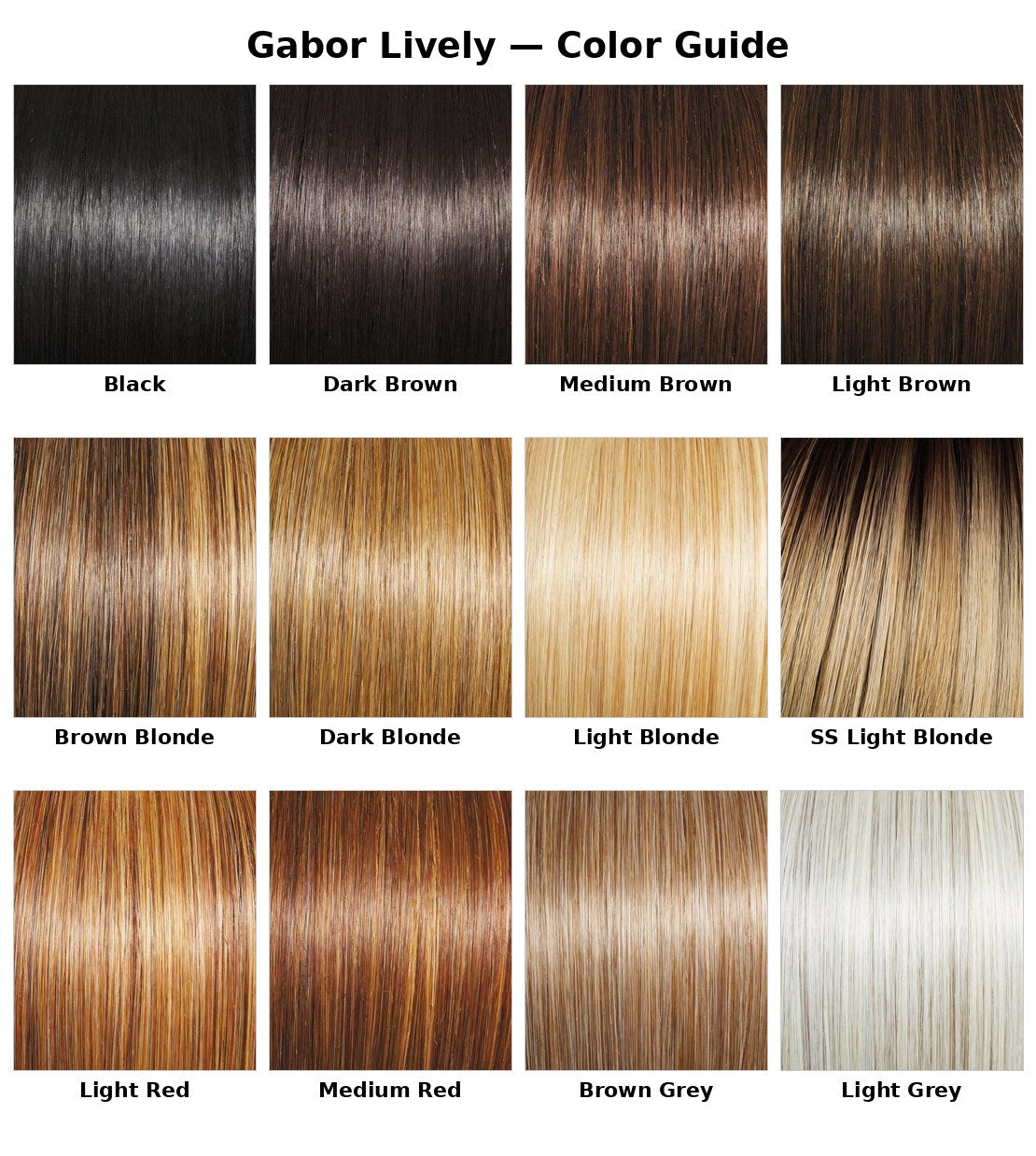 Gabor Lively color chart - available colors