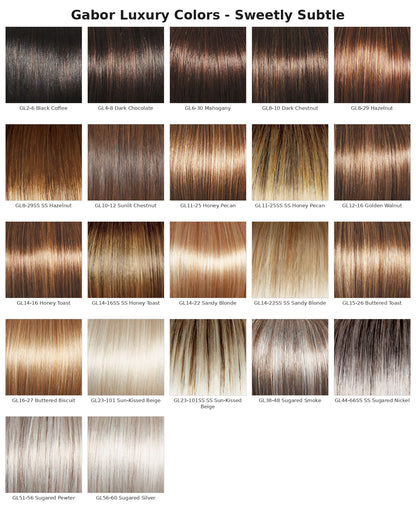 Gabor Luxury GL color chart for Sweetly Subtle Wig
