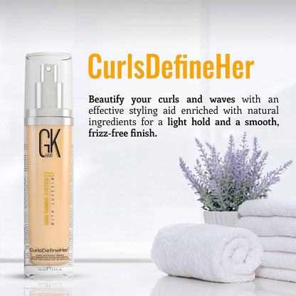 GK HAIR Global Keratin CurlsDefineHer (3.4 Fl Oz/100ml) - VIP Extensions