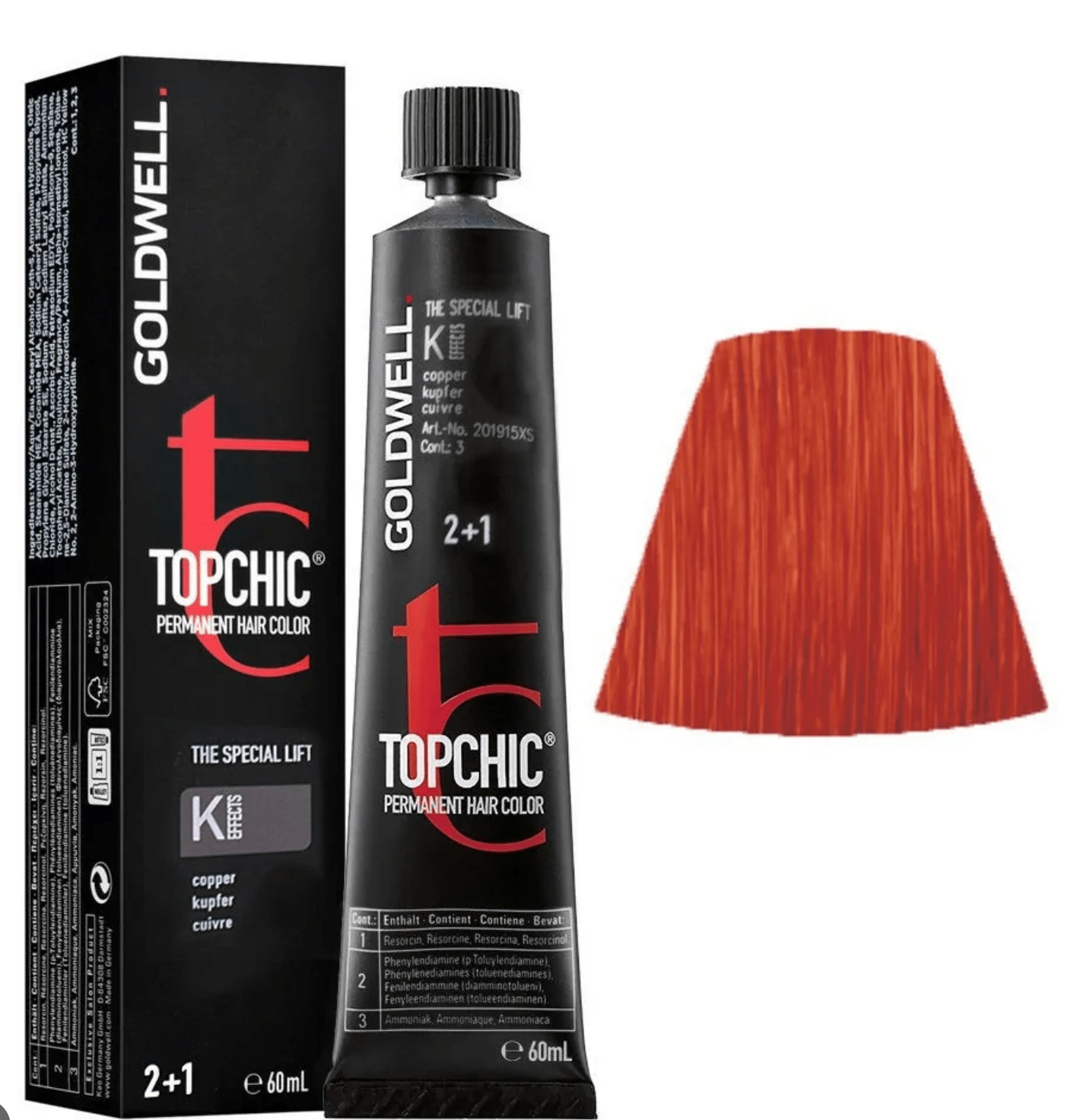 Goldwell Topchic Effects Highlight Hair Color 2 + 1 (Tube) K MAX Copper - VIP Extensions
