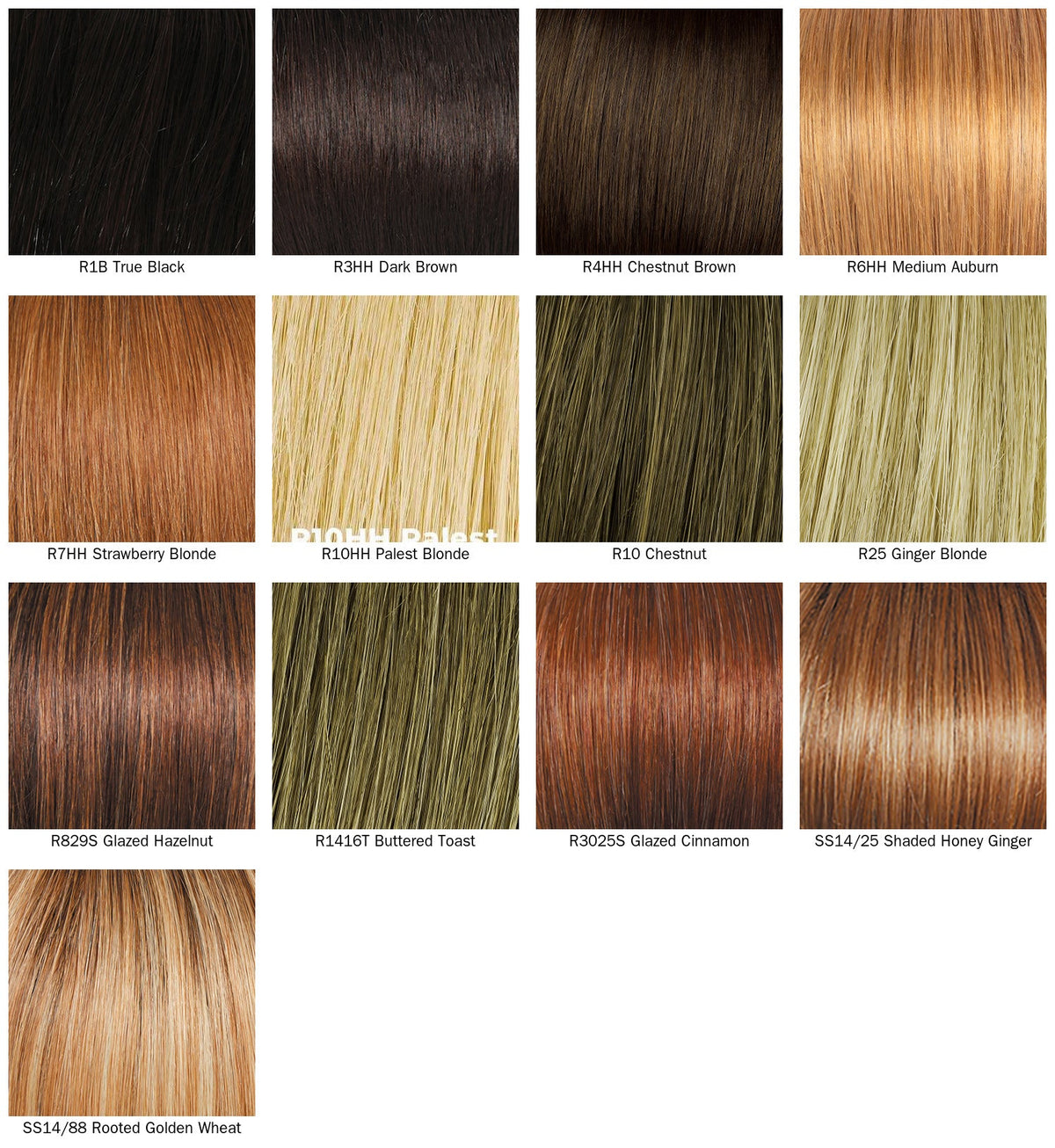 20" Human Hair Invisible Extension Halo-Style - by Hairdo color chart