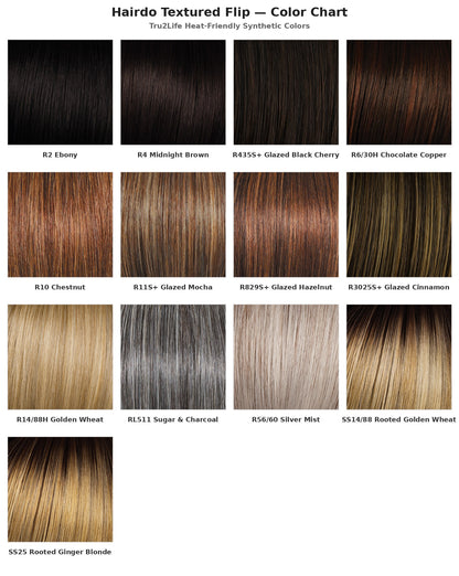 Hairdo Textured Flip Wig - Tru2Life color chart