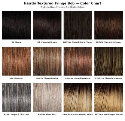 Hairdo Textured Fringe Bob Wig - Tru2Life color chart
