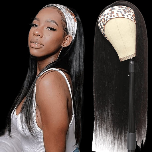 Headband Wig Straight Human Hair - VIP Extensions